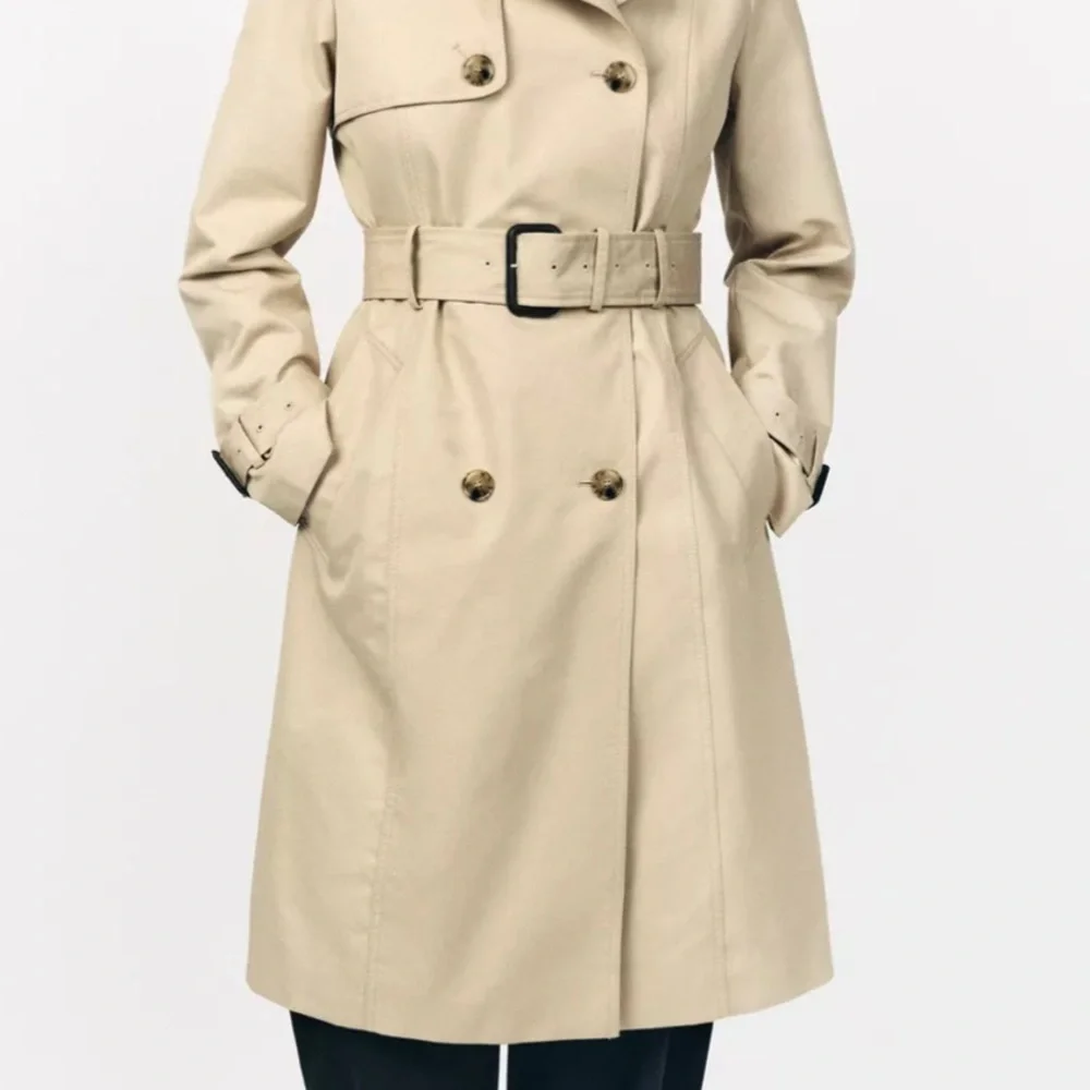 LAST CHANCE Zara 2025 Classic Beige Double-Breasted Belted Trench Coat NWT